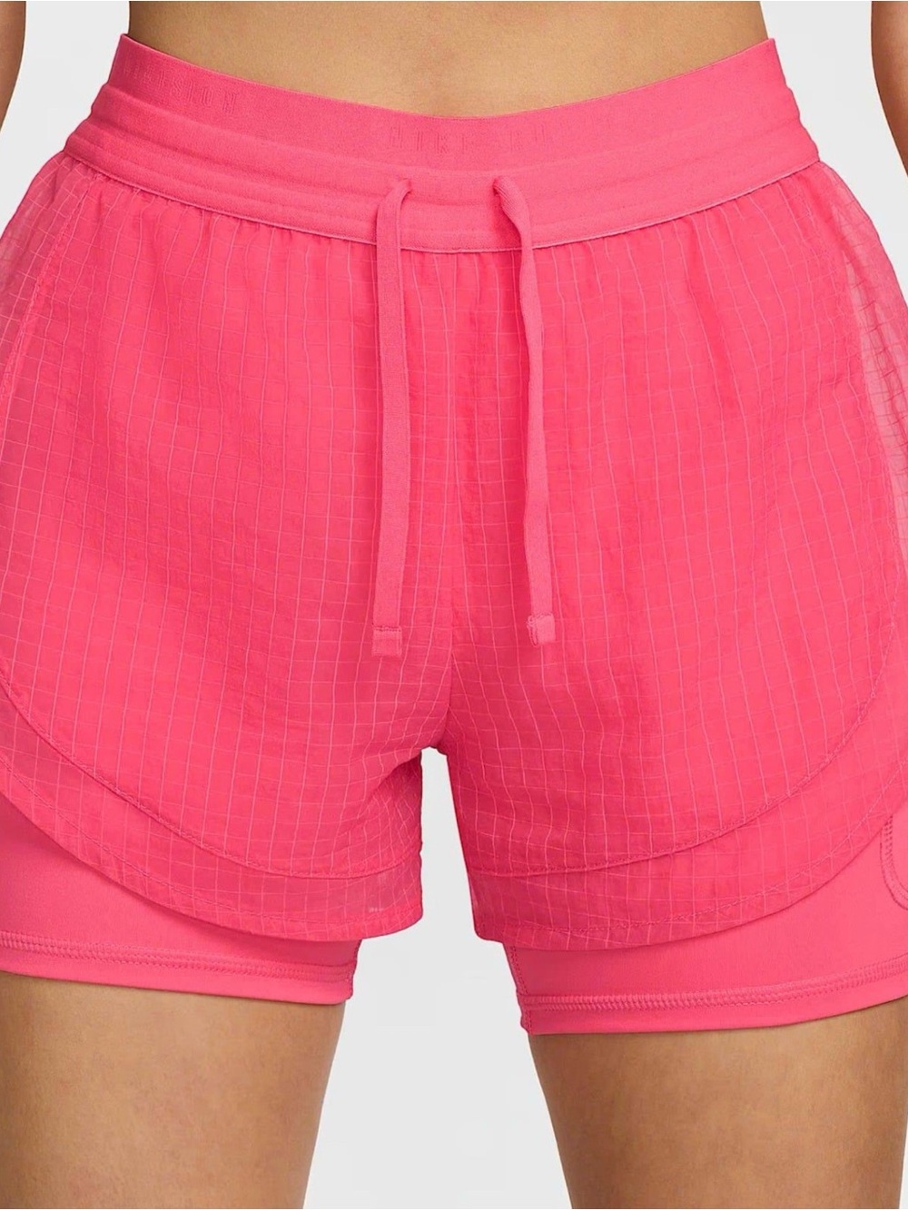 Nike Womens Dri-FIT 3 Inch 2-In-1 Shorts Sz L In Aster Pink/Aster Pink